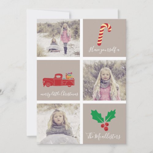 Have yourself a merry little Christmas block photo Holiday Card