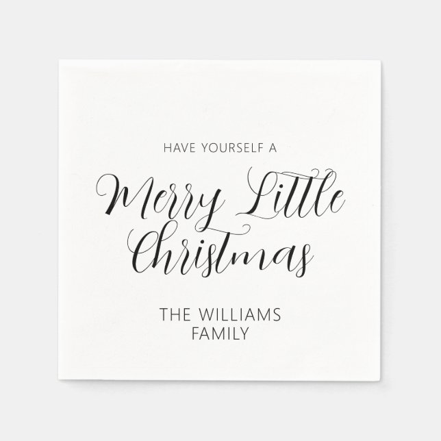 Have Yourself A Merry Little Christmas Custom Name Napkins (Front)