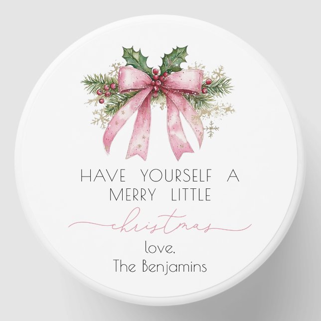 Have Yourself A Merry Little Christmas Holiday  Mini Candle Favors (Front)