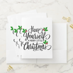 Have Yourself a Merry Little Christmas Holiday Pocket Folder