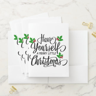 Have Yourself a Merry Little Christmas Holiday Pocket Folder