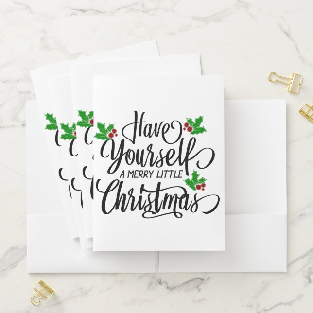 Have Yourself a Merry Little Christmas Holiday Pocket Folder (In Situ)