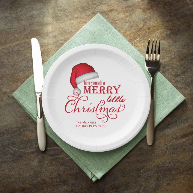 Have yourself a Merry Little Christmas  Paper Plates (Whimsical Merry little Christmas custom paper plate. )