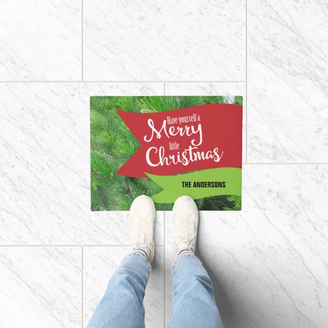 Have Yourself A Merry Little Christmas Personalize Doormat (Indoor)