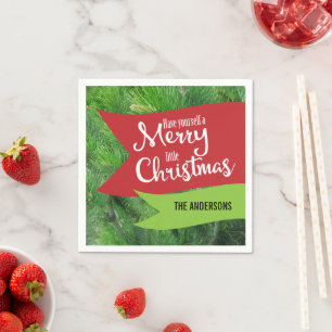 Have Yourself A Merry Little Christmas Personalize Paper Napkins