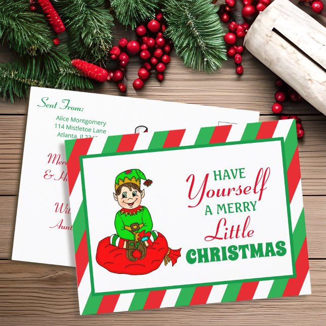 Have Yourself a Merry Little Christmas Personalize Postcard (Creator Uploaded)