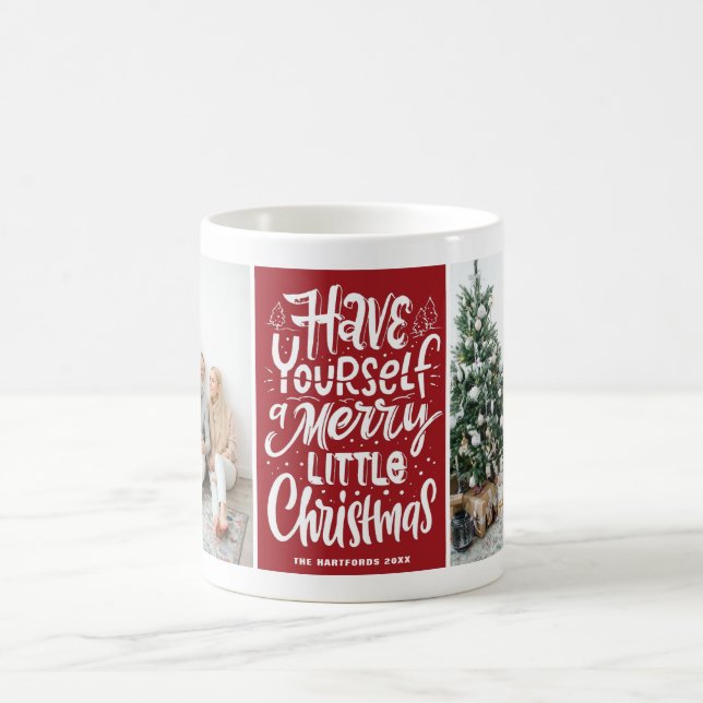 Have Yourself a Merry Little Christmas Photo Red Coffee Mug (Center)