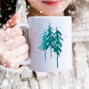 Have Yourself a Merry Little Christmas Pine Trees Coffee Mug