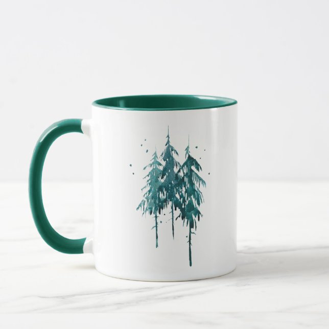 Have Yourself a Merry Little Christmas Pine Trees Mug (Left)