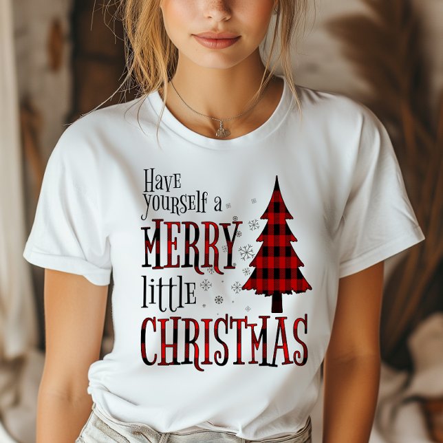 Have Yourself A Merry Little Christmas Plaid Tree T-Shirt (Creator Uploaded)