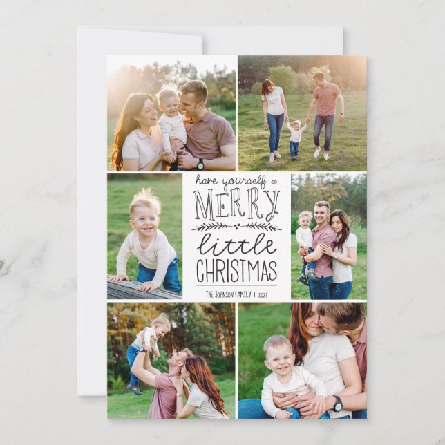Have Yourself a Merry Little Christmas Six Picture Holiday Card (Front)