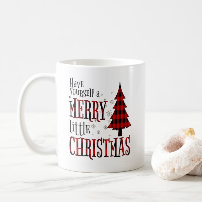 Have Yourself A Merry Little Christmas Tree Coffee Mug (With Donut)