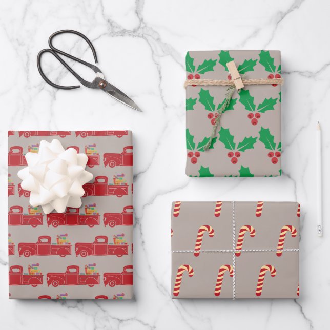 Have yourself a merry little Christmas Truck Wrapping Paper Sheets (Front)