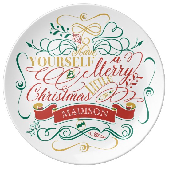 Have Yourself A Merry Little Christmas Typography Dinner Plate