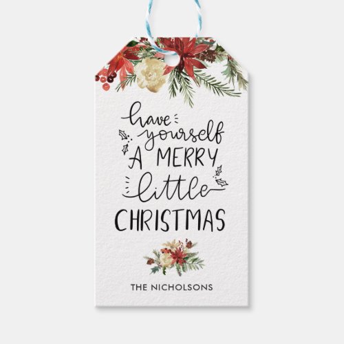 Have Yourself A Merry Little Christmas Typography Gift Tags