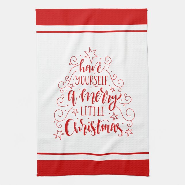 Have Yourself A Merry Little Christmas Typography Towel (Vertical)