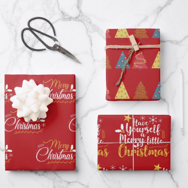 Have yourself a Merry Little Christmas Wrapping Paper Sheets (Front)