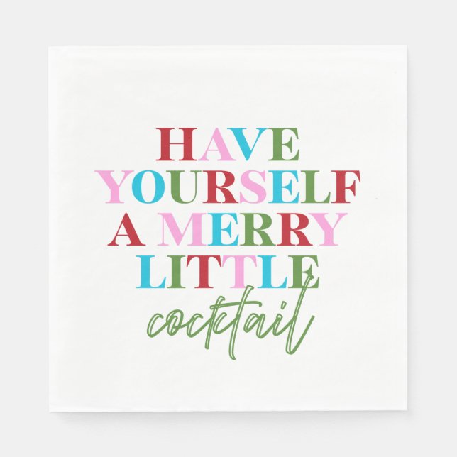 Have Yourself A Merry Little Cocktail Bachelorette Napkins (Front)