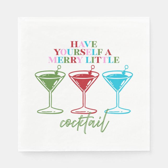 Have Yourself A Merry Little Cocktail Bachelorette Napkins (Front)