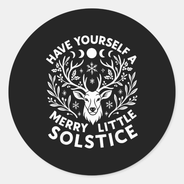 Have Yourself A Merry Little Solstice Christmas Pa Classic Round Sticker (Front)