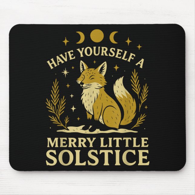 Have Yourself A Merry Little Solstice Fox Mystic  Mouse Pad (Front)