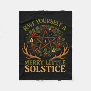 Have Yourself A Merry Little Solstice Witchcore  Fleece Blanket