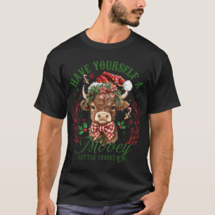 Have Yourself A Mooey Little Christmas Highland T-Shirt
