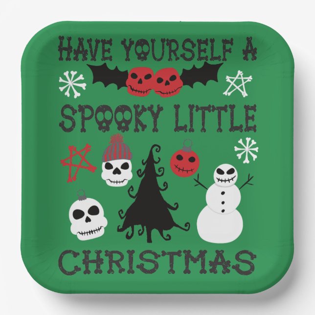 Have Yourself a Spooky Little Christmas Paper Plates (Front)