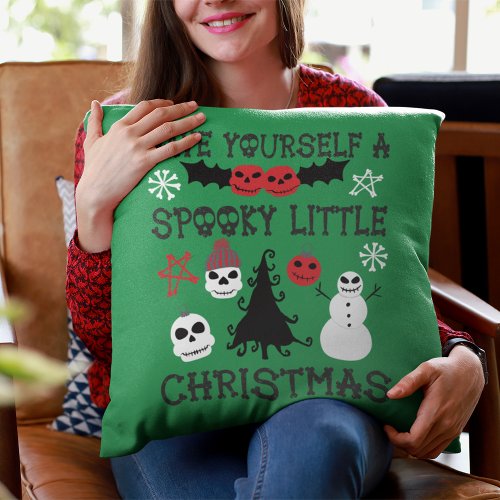 Have Yourself a Spooky Little Christmas Throw Pillow