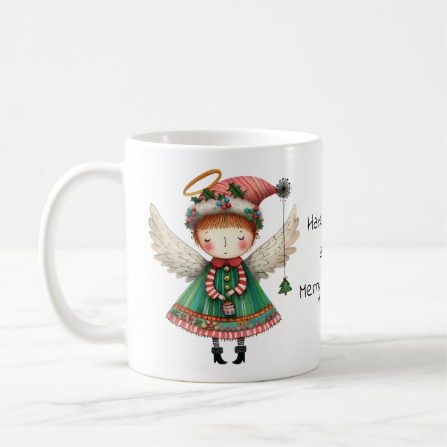 Have Yourself a Very Merry Christmas Angel Coffee Mug (Left)