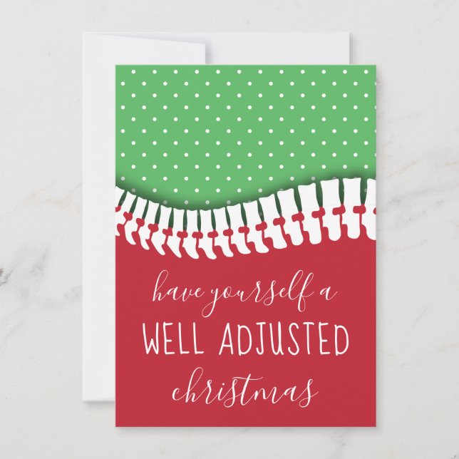 Have Yourself A Well Adjusted Christmas Chiro Holiday Card (Front)
