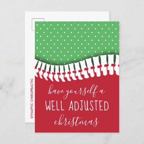 Have Yourself A Well Adjusted Christmas Chiro Holiday Postcard
