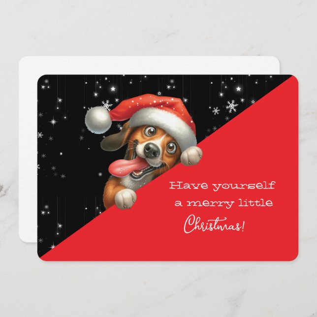 Have Yourself  Merry Little Christmas Grinning Dog (Front/Back)
