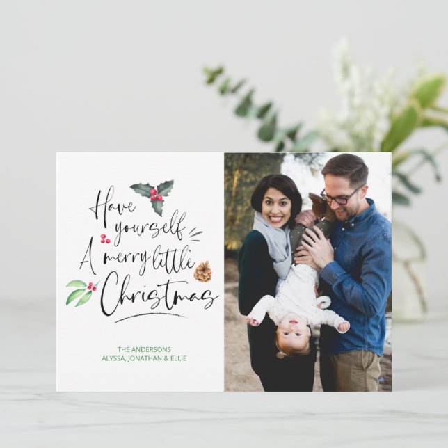 Have Yourself Merry Little Christmas Photo Card (Standing Front)