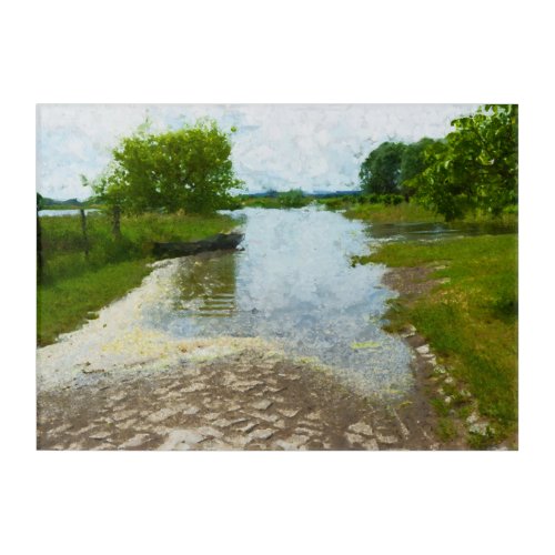 Havel river Flood in the village glpe Acrylic Print