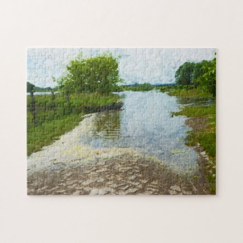 Havel river Flood in the village glpe Jigsaw Puzzle