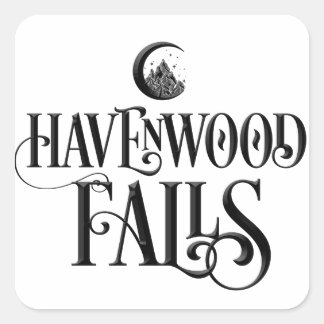 Havenwood Falls Signature - Black Square Sticker