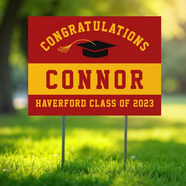 Haverford HS Custom Burgundy Gold Graduation Yard  Sign (Creator Uploaded)