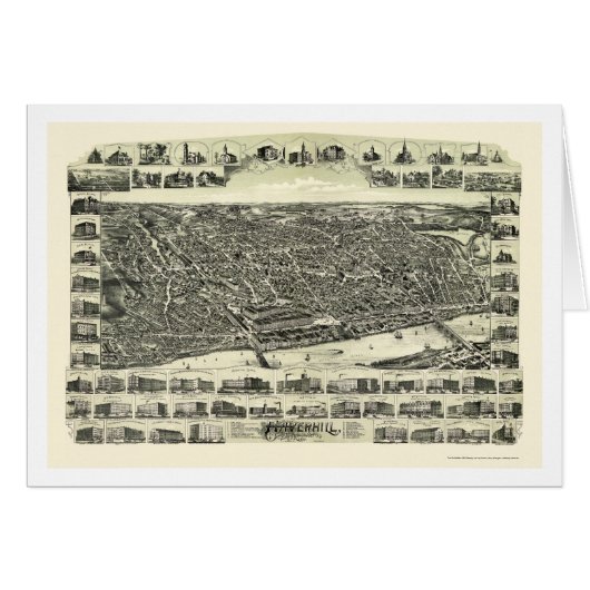 Haverhill, MA Panoramic Map - 1893 Cards (Front Horizontal)