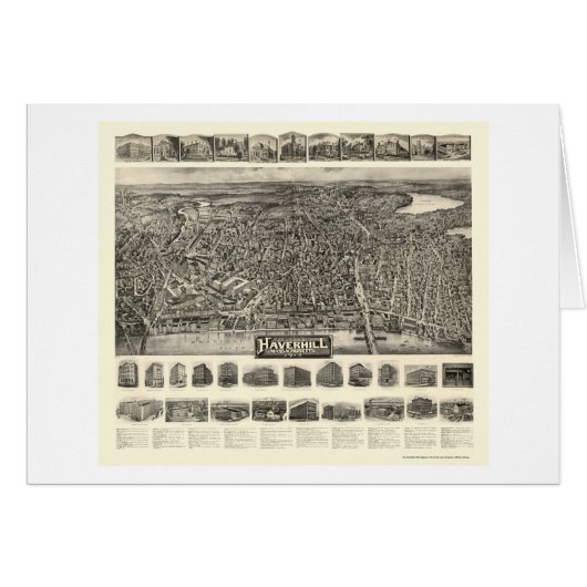 Haverhill, MA Panoramic Map - 1914 Cards (Front Horizontal)