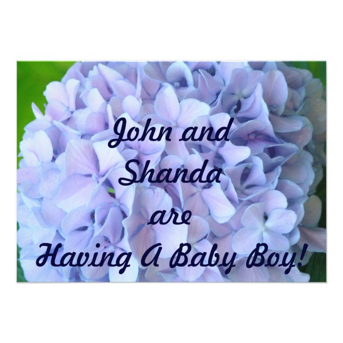 Having a Baby Boy Shower Invitations Blue Floral