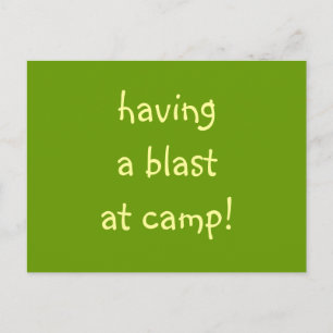 having a blast at camp! postcard