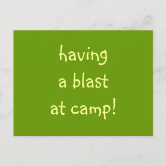 having a blast at camp! postcard