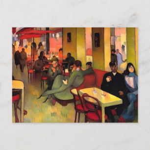 Having a Coffee in Paris Postcard