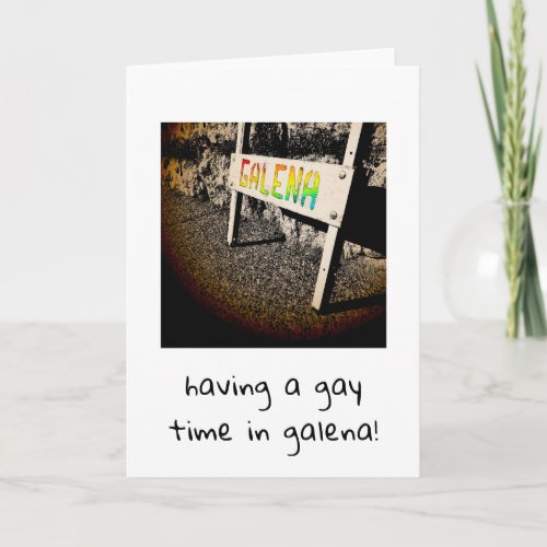 having a gay time in galena sidewalk sign holiday card