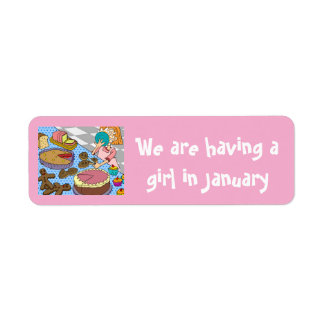 Having a girl in Jan stickers by dalDesignNZ