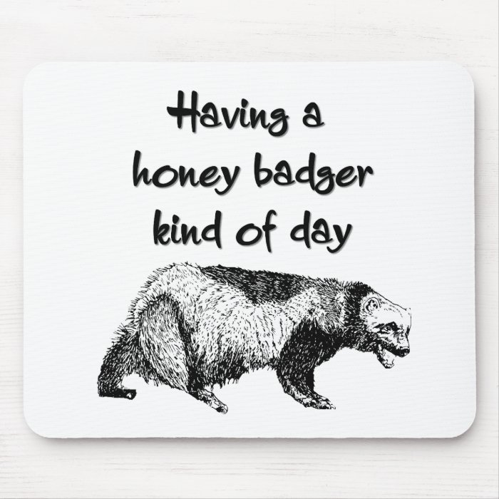 Having a honey badger kind of day mousepad