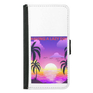 Having a Lazy Day Samsung Galaxy Slim Fit Phone Ca S5 Wallet Case