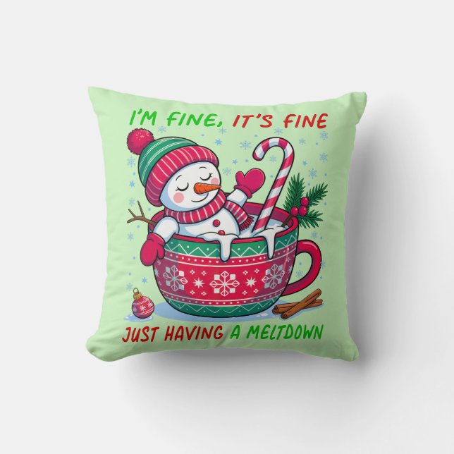 Having A Meltdown Throw Pillow (Front)