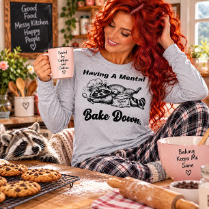 Having A Mental Bake Down Funny Raccoon Baker Tri-Blend Shirt